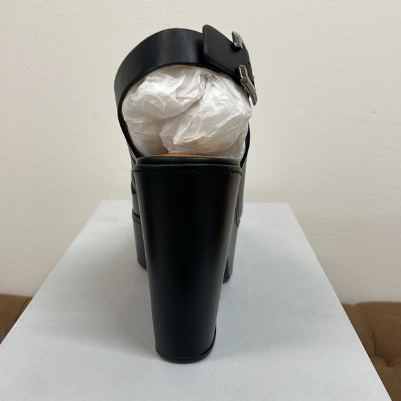 NWT Robert Clergerie Diane Noir Black Cut-out Wedge Platform Sandal MSRP $575 - Picture 6 of 9